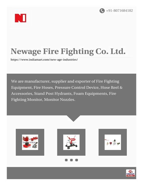 Newage Fire Fighting Co Ltd Pdf Firefighting Valve