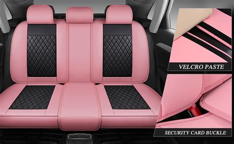 Csidy01 Pink Leather Car Seat Covers Full Set 5 Seater Car Seat Covers Universal