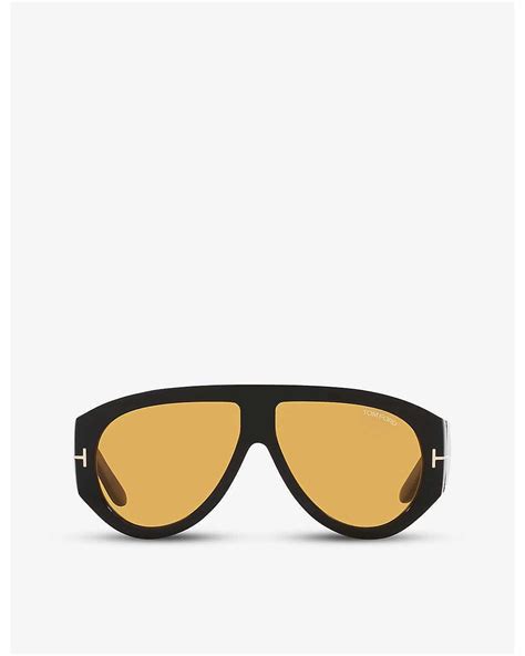 Tom Ford Ft1044 Bronson Pilot Frame Acetate Sunglasses In Black Lyst