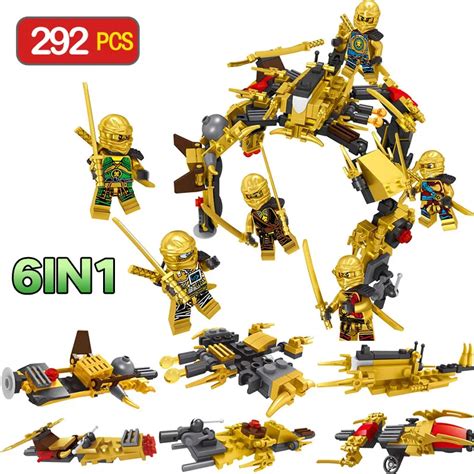 Aliexpress.com : Buy Ninjago Gold Dragon Fleet Body Armor Building ...