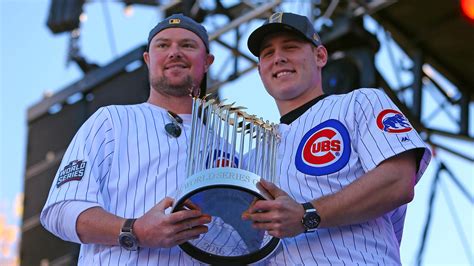 Cubs Anthony Rizzo Ian Happ Celebrate Jon Lester With Wardrobe Rsn