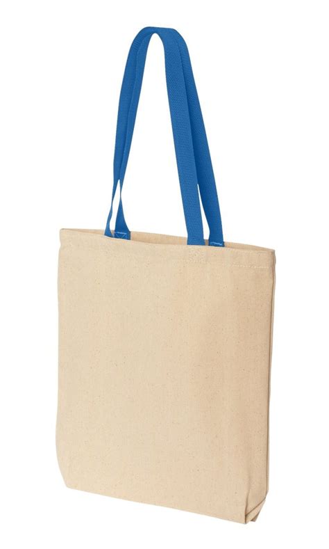 Liberty Bags Gusseted Cotton Canvas Tote With Colored Handle