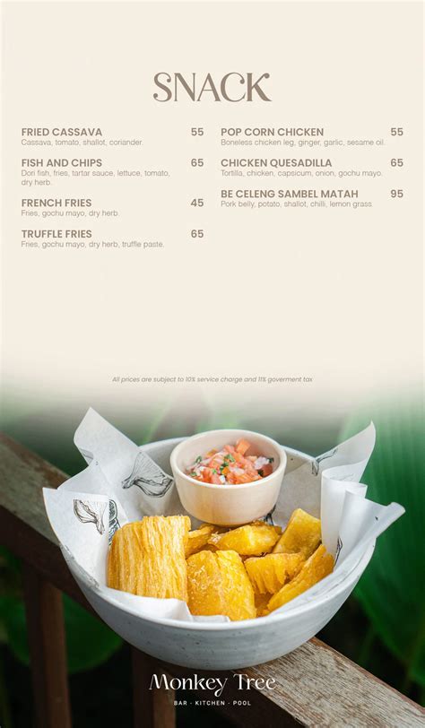 Menu - Monkey Tree Restaurant