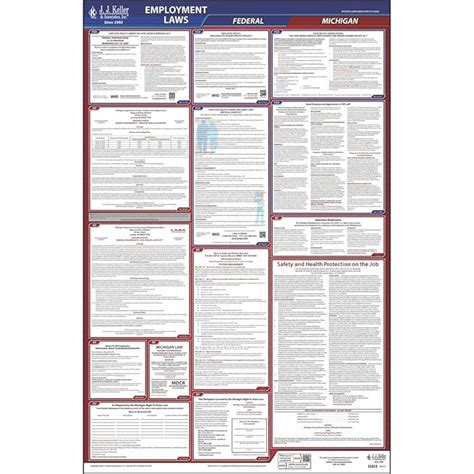 Buy 2022 Michigan And Federal Labor Law Poster English MI State