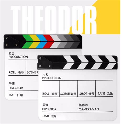 Acrylic Clapboard Dry Erase Director Film Movie Clapper Board Slate