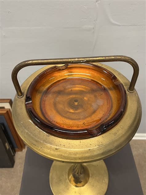 Transitional Design Online Auctions Vintage Smokers Stand Brass Ashtray