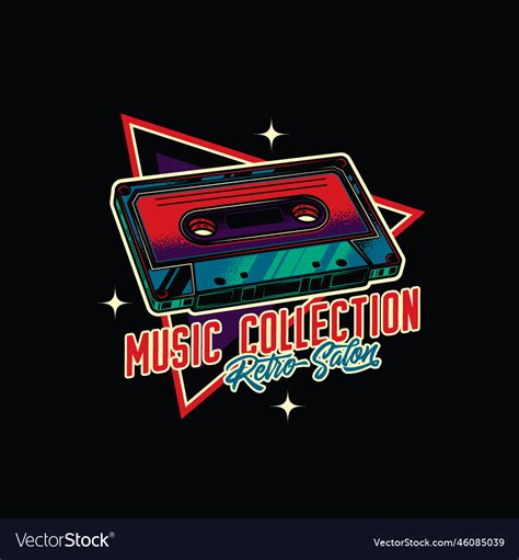 Vintage Music Cassette With Magnetic Tape Vector Image