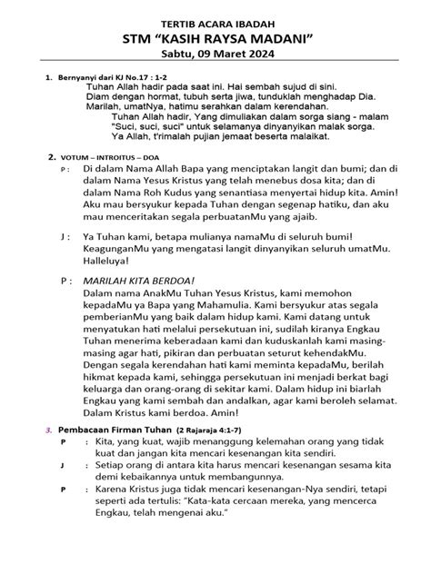 Tertib Acara Ibadah Pdf