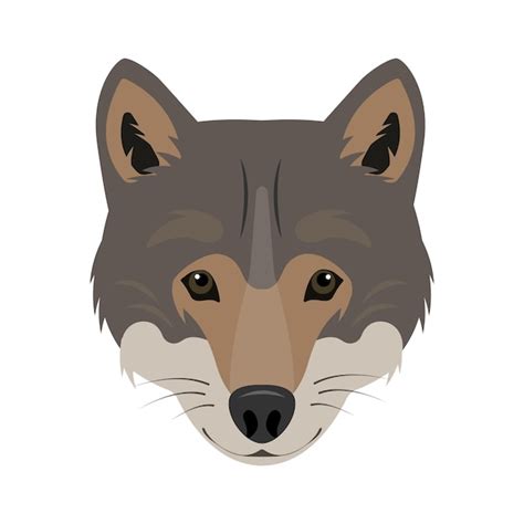 Premium Vector | Wolf face or head Wild grey wolf animal icon isolated ...