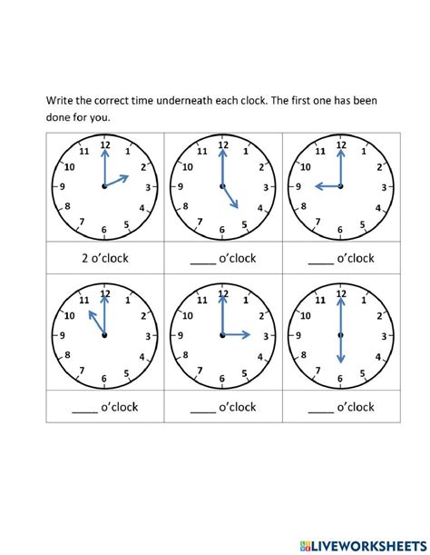 Read The Time O Clock Worksheet Live Worksheets Worksheets Library