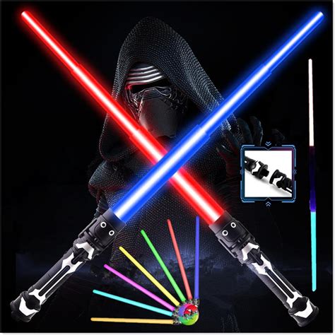 2 Pack Lightsaber Kids Led Light Up Light Sabers Galaxy War 7 Colors