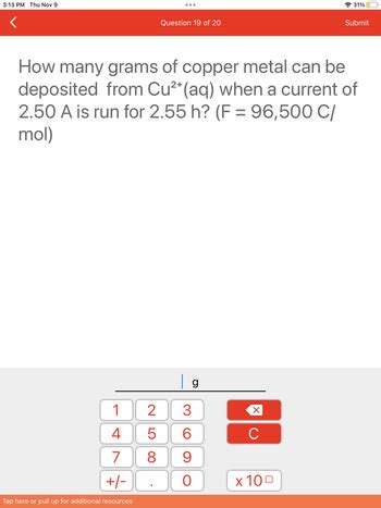 Answered How Many Grams Of Copper Metal Can Be Deposited From Cu Aq