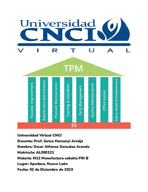 Proyecto Modular M Manufactura Esbelta Fin B Universidad Virtual