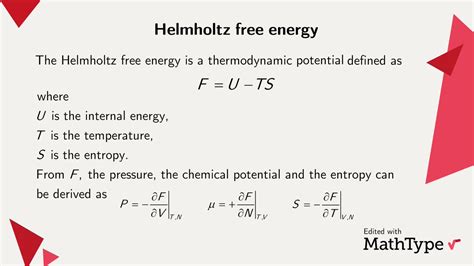 MathType On Twitter The Helmholtz Free Energy Is Associated With The