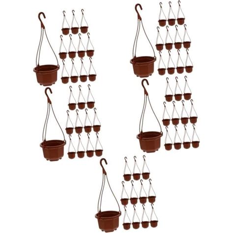 Ensemble De Pots De Fleurs Suspendus En Plastique Pour Plantes