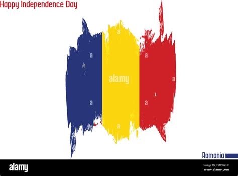 National Flag Flag Of Romania Stock Vector Drawn With Brush Strokes