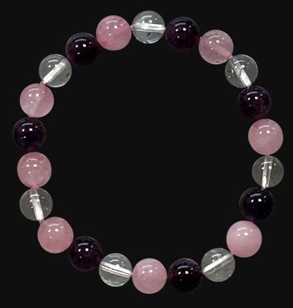 Bracelet Am Thyste Cristal De Roche Quartz Rose Pierres De Mm