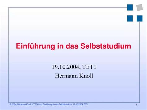 PPT Einführung in das Selbststudium PowerPoint Presentation free