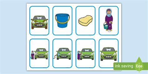 8 Step Sequencing Cards Washing The Car Teacher Made