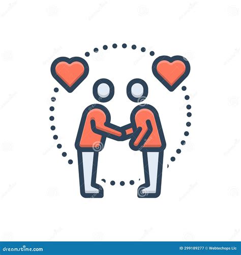 Color Illustration Icon For Relationship Rapport And Handshake Stock Vector Illustration Of