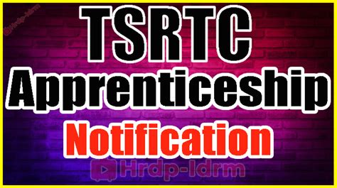 TSRTC Apprenticeship Notification 2024 Recruitment Vacancy Apply