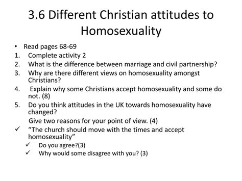 3 6 Different Christian Attitudes To Homosexuality Ppt Download