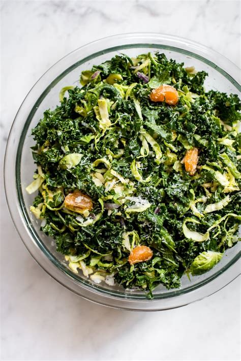 Shredded Kale And Brussels Sprouts Salad • Salt And Lavender