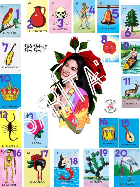 Selena Loteria Mexicana Board Single Images 20 Images Etsy