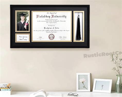 Wooden Diploma Frame With Tassel Holder College Degree Frame Cornell