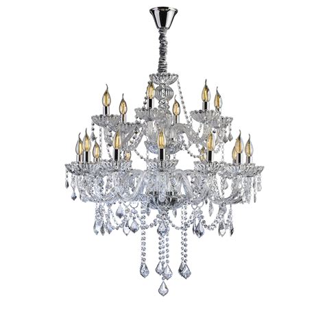 Lustre Candelabro Cristal Legítimo Maria Tereza Nice 18 Lâmpadas E14