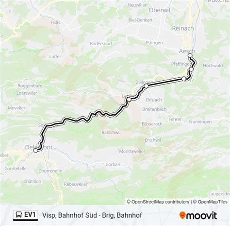 ev1 Route Schedules Stops Maps Aesch Bl BahnhofDelémont Gare