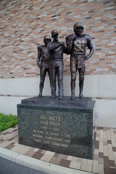 Coach Lou Holtz statue at University of Notre Dame Photograph by Eldon ...