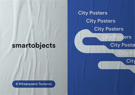 6 Wheatpaste Poster Textures Mockup Design PSD Template Smart Objects