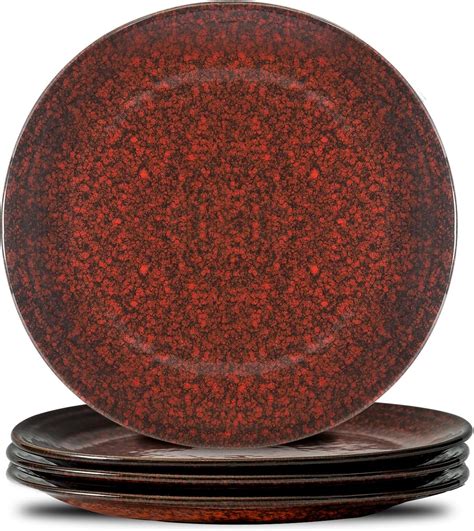 Amazon Hasense Ceramic Inch Dinner Plates Set Of Large Red