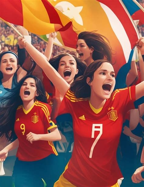 Premium AI Image | Victory for the Spanish women's national football team Free Image Background