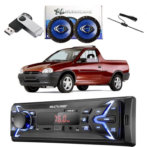 Kit Radio Alto Falante Pendrive E Antena Corsa Pickup Em Promo O