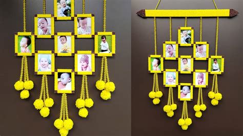 Easy Beautiful Wall Hanging Photo Frame Using Cardboard And Woolen