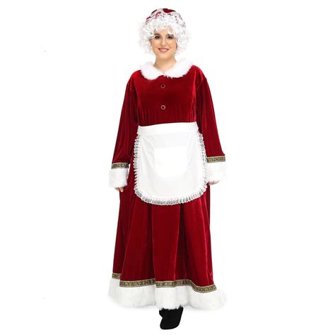 Adult Womens Mrs Santa Claus Wine Red Christmas Costume S