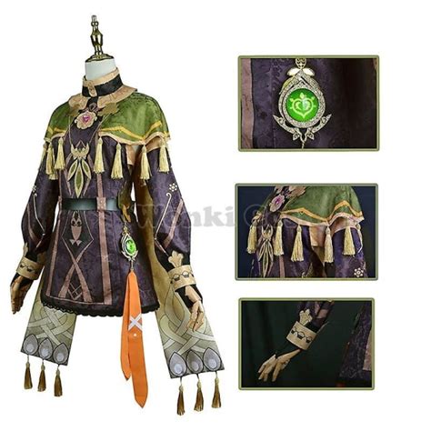 Genshin Impact Sumeru Collei Cosplay Costume Parykk Grønt Hår Genshin