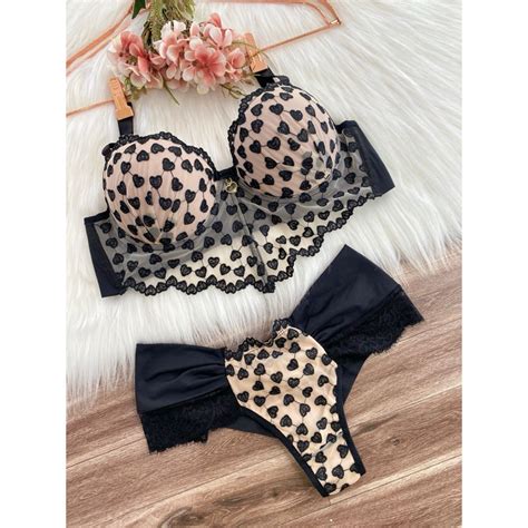 Lingerie Sexy Lingerie Croped De Tuli Bordado Conjunto Crooped De Tule Bordado Bicolor Lingerie