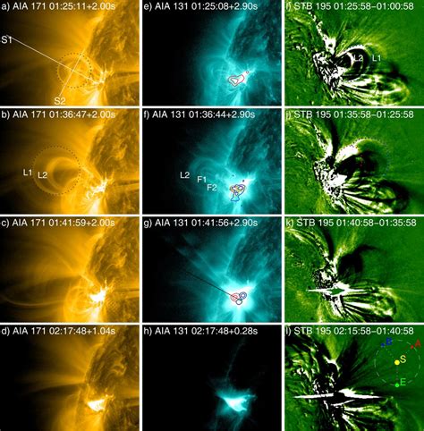 Snapshots Of The Cme Observed In Low Corona In Aia Left And