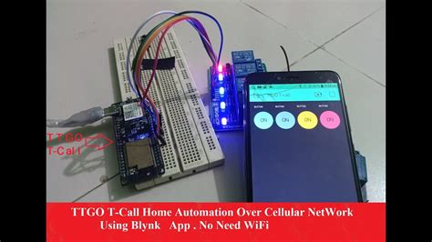 Home Automation Project Using Ttgo T Call Blynk App Gsm Esp