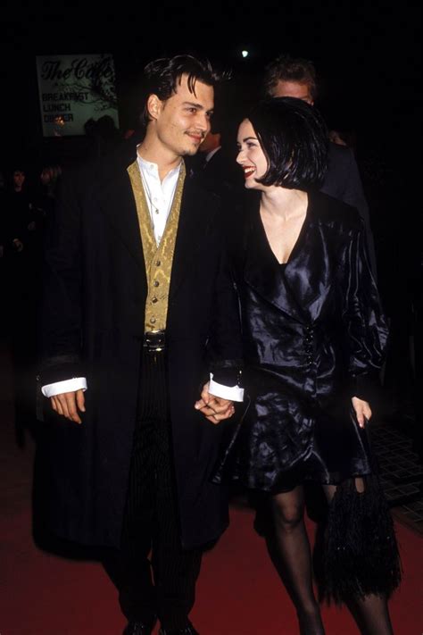 Johnny With Winona Ryder At The Premiere For The Movie Edward