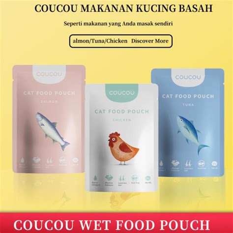 jual coucou pouch makanan kucing   basah wetfood gr shopee