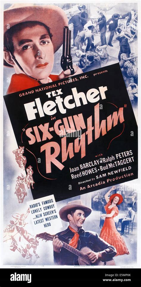 Six Gun Rhythm Poster Art Top And Bottom Tex Fletcher 1939 Stock