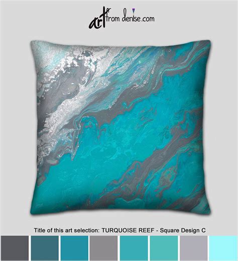 Large Couch Pillows Set Or Gray And Turquoise Decorative Etsy Teal