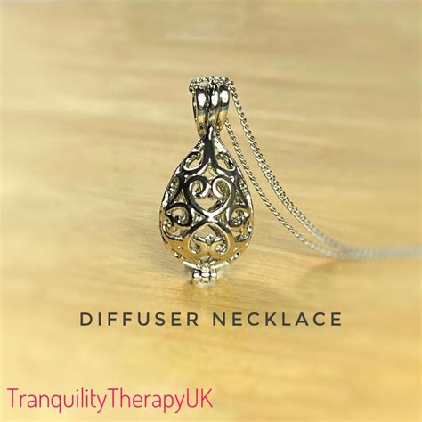 Teardrop Essential Oil Diffuser Filigree Aromatherapy Diffuser Necklace