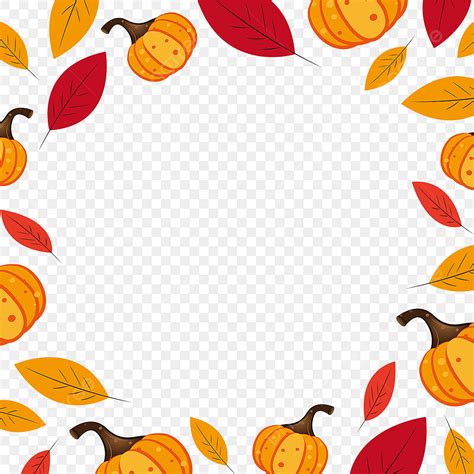 Pumpkin Leaves Autumn Leaf Border, Pumpkin, Yellow, Fall PNG ...