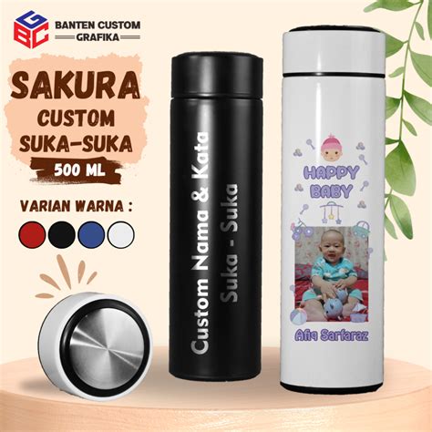 Jual Tumbler Sakura Custom Desain Free Grafir Nama Dan Print Logo Poto