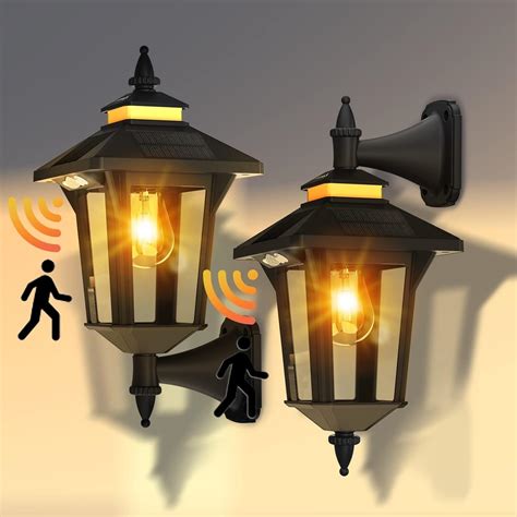 Pack Solar Wall Lantern Lights Fabstyl Modes Solar Wall Lights